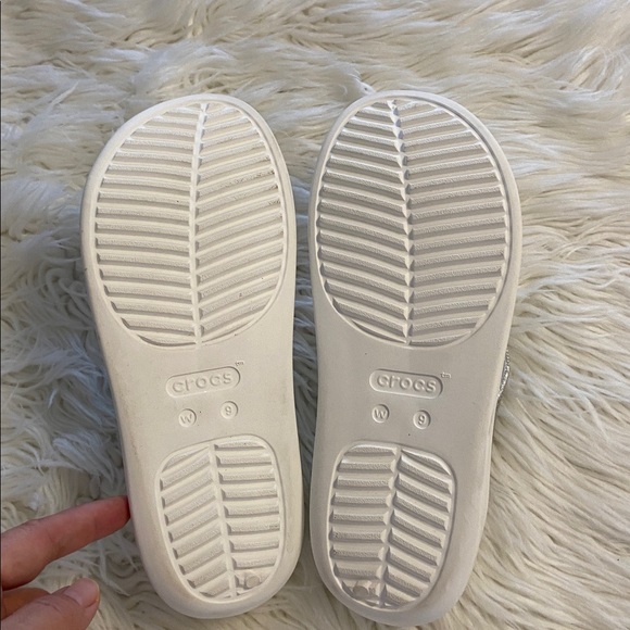 CROCS Women's Glittery Silver Sandals size 9 BNWOT see all photos - Picture 6 of 11